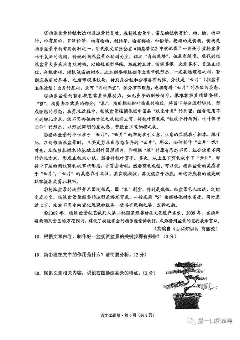 《2023云南省语文试卷+答案(图片版)_12.2026年4月全国各地高考模拟卷_2026版初中金考卷•45套中考试卷汇编系列合集_全国版中考真题(1)_各省市《历年中考真题》2013-2024(10)_云南》第6页预览