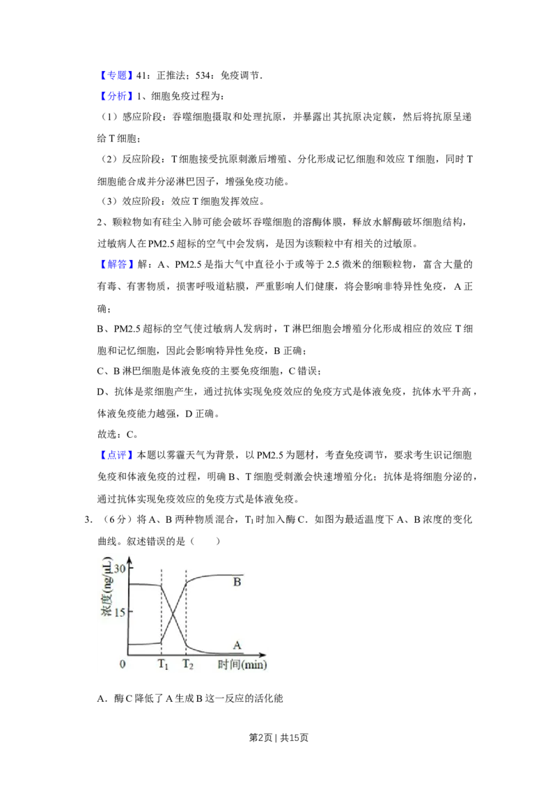 《2017年高考生物试卷（天津）（解析卷）_历年真题_2008-2025·（天津）生物高考真题》第2页预览