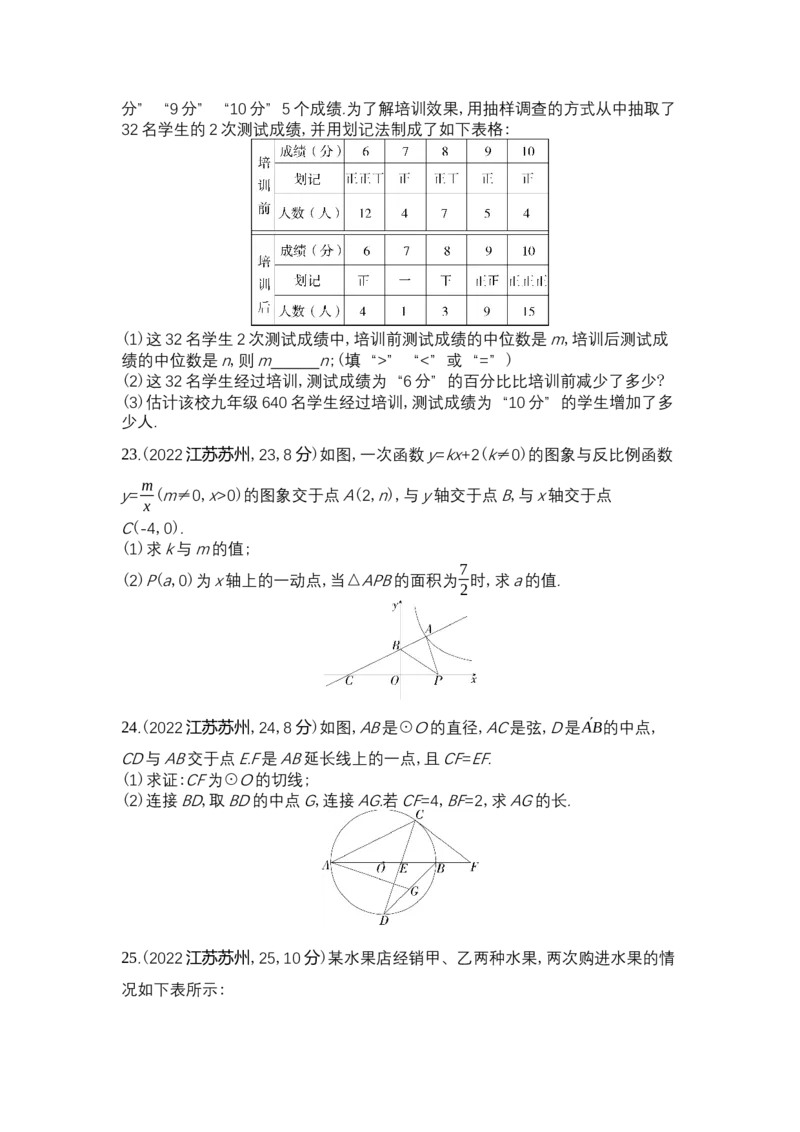 《2022苏州数学试卷+答案+解析(word整理版)_12.2026年4月全国各地高考模拟卷_2026版初中金考卷•45套中考试卷汇编系列合集_全国版中考真题(1)_各省市《历年中考真题》2013-2024(10)》第5页预览