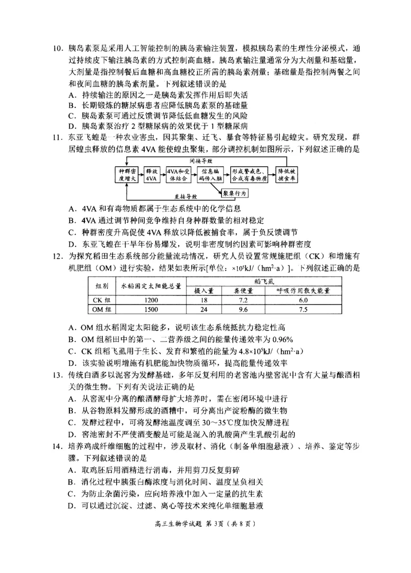 《2023级高三模拟考试生物_2024-2027高三（6-6月题库）_2026年05月高三试卷_260502山东省日照市2023级高三模拟考试（日照二模）（全科）》第3页预览