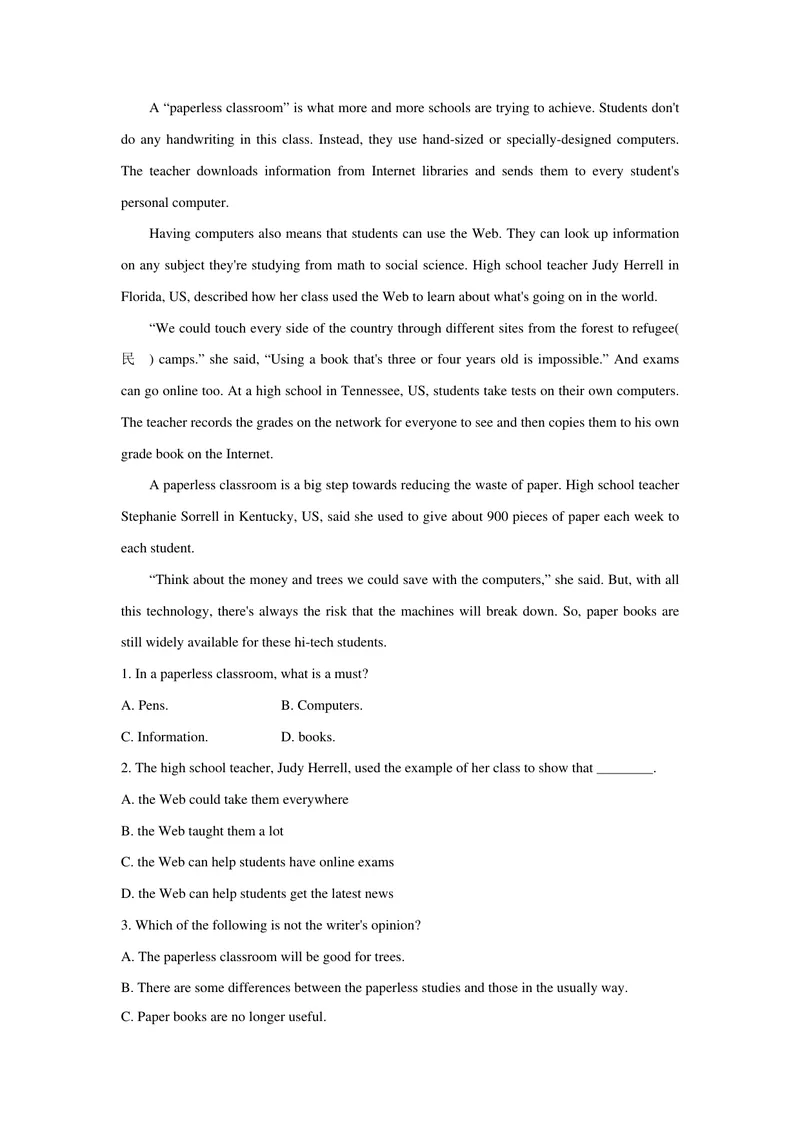 《专题十七选择型阅读_初中英语789_26秋最新人教版英语九年级上册_26秋人教九上_39、赠送其它资料_旧版资料_14.知识点_中考知识点》第7页预览