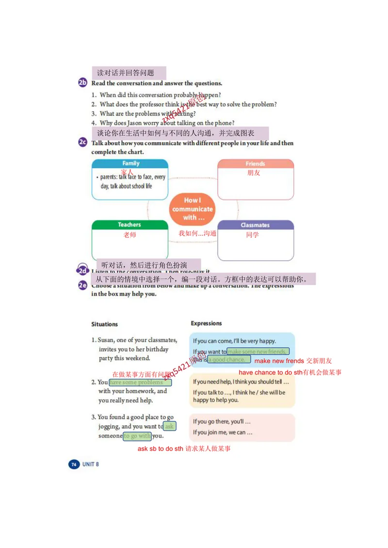 《课堂笔记Unit8Let'sCommunicate!_初中英语789_最新人教版英语八年级上册_新版_最新2025秋人教版英语（八年级上册）_2025秋人教版英语8上：预习资料包_12课堂笔记（pdf）（多套）_赠送版》第4页预览