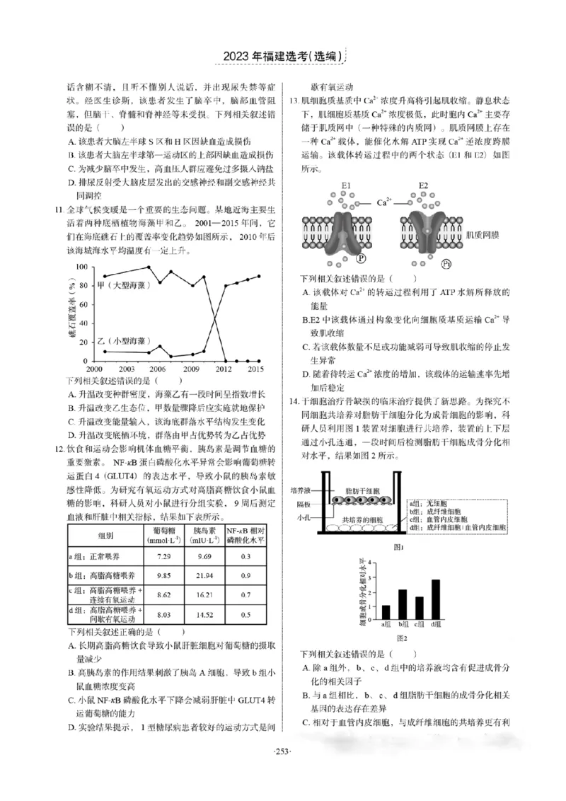 《2023年高考生物试卷(福建)(答案卷)_2026年6月全国高考--_历年高考真题合集_生物历年高考真题_新·PDF版2008-2025·高考生物真题_生物(按年份分类)2008-2025_2023·高考生物真题》第2页预览