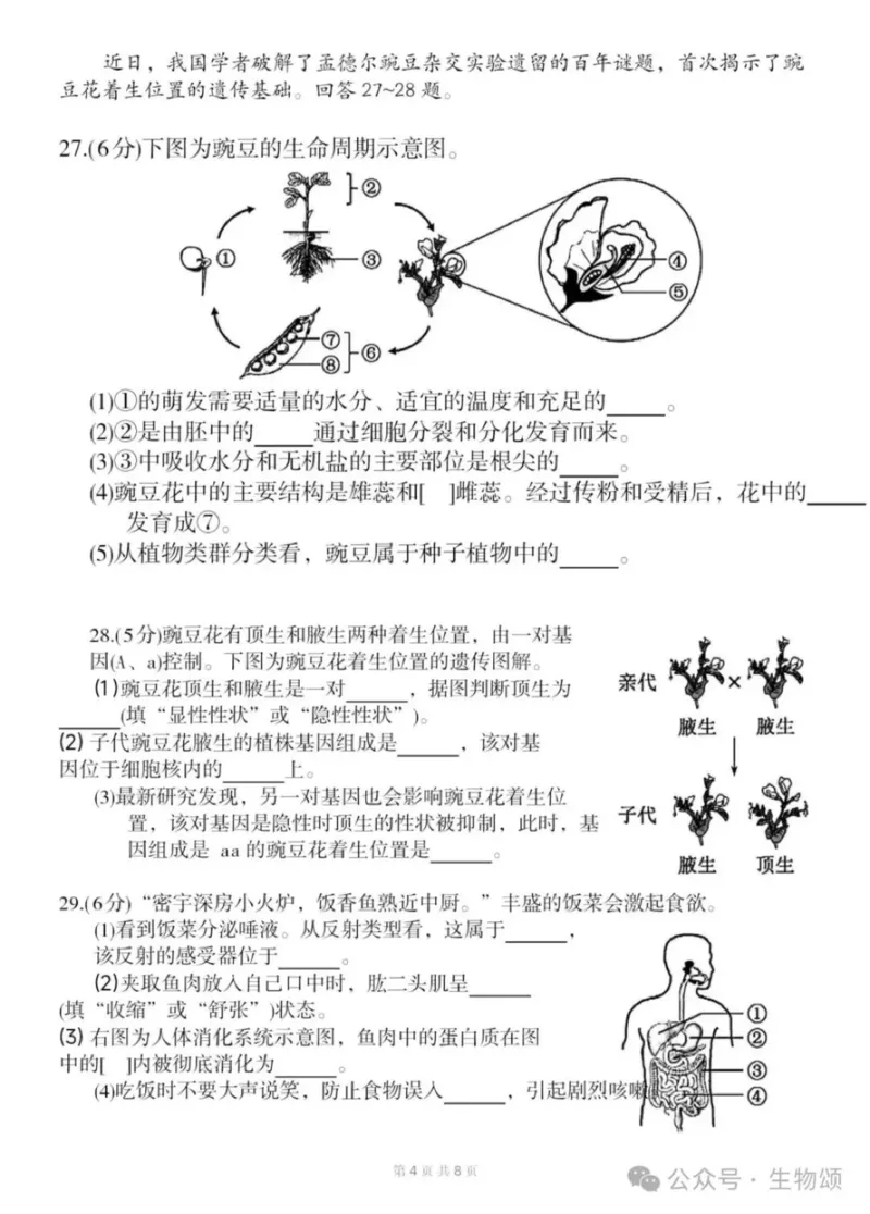 《2025年福建中考生物真题及答案详解完整官方版_12.2026年4月全国各地高考模拟卷_2026版初中金考卷•45套中考试卷汇编系列合集_全国版中考真题_2025年全国中考真题答案（按省市分类）(10)》第4页预览