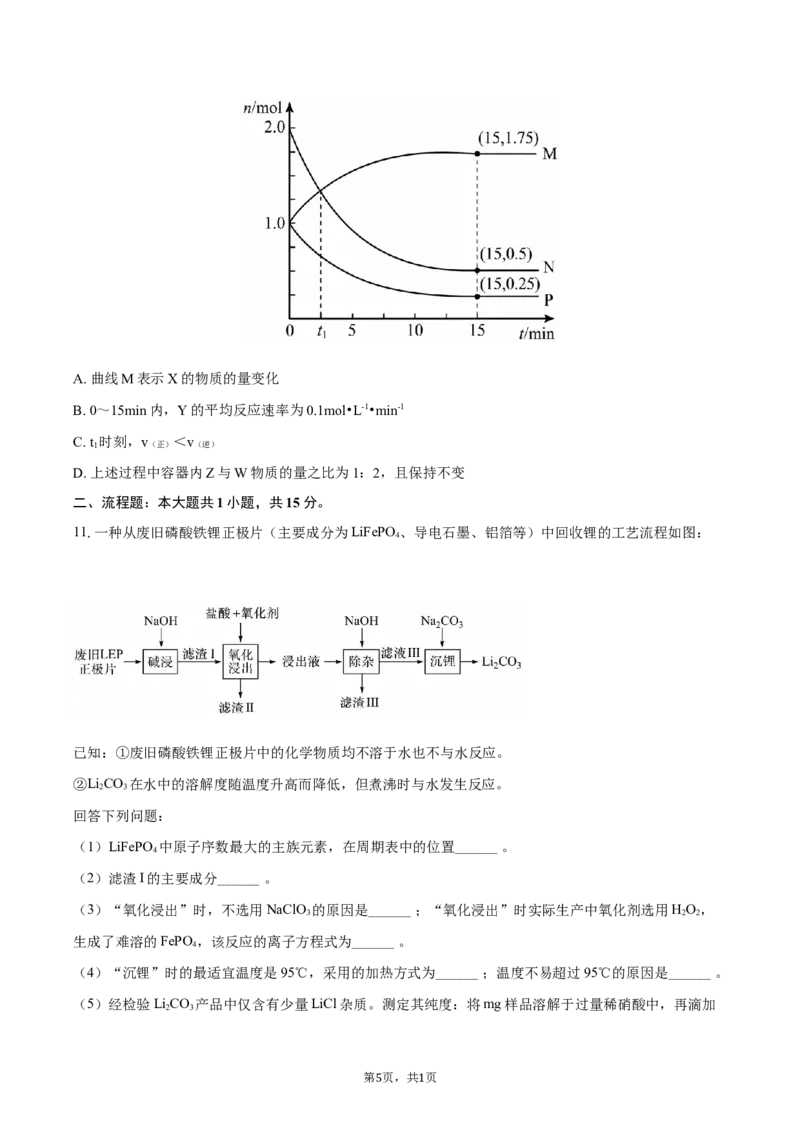 《福建省厦门外国语学校2025-2026学年高一下学期期中化学试卷（含答案）_2024-2027高一（7-7月题库）(1)_2026年06月高一试卷_260608福建省厦门外国语学校2025-2026学年高一下学期5月期中》第5页预览