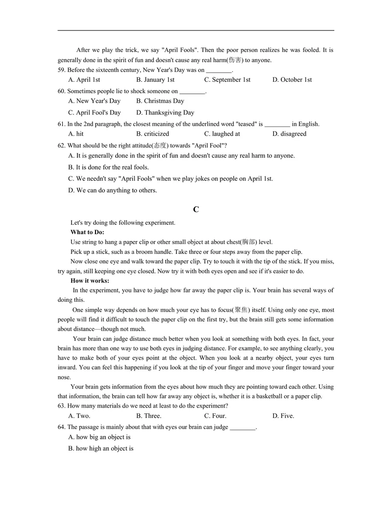 《unit12练习2含答案_初中英语789_26秋最新人教版英语九年级上册_人教版英语九年级全册_人教版初中英语9全一册_4.试题试卷_（赠送）九年级全一册题库_同步练习_Unit12Lifeisfulloftheunexpected》第5页预览