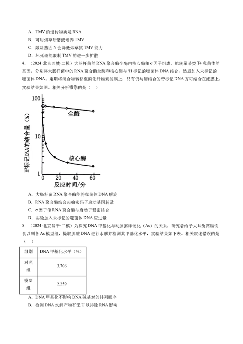 《专题06遗传的分子基础（学生版）_北京高考全科_生物_五年（2020-2024）高考生物真题分类汇编（北京专用）》第5页预览