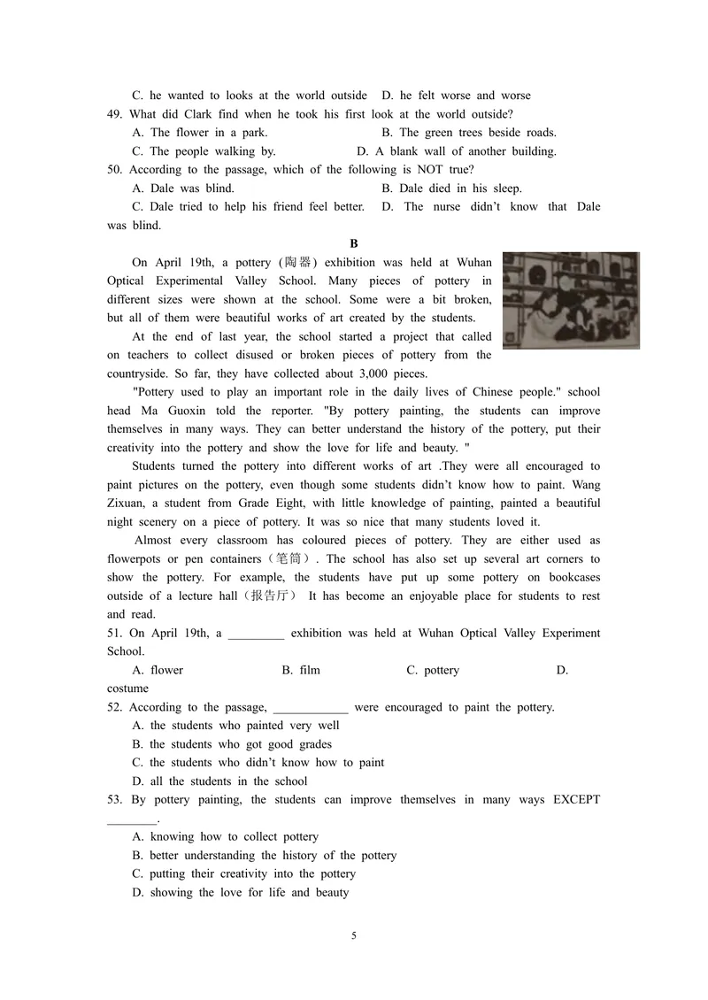 《2019年山东省滨州市中考英语试题（WORD版，含答案）_初中英语789_26秋最新人教版英语九年级上册_人教版英语九年级全册_人教版初中英语9全一册_0最新更新_人教版英语9年级下册_山东_滨州》第5页预览