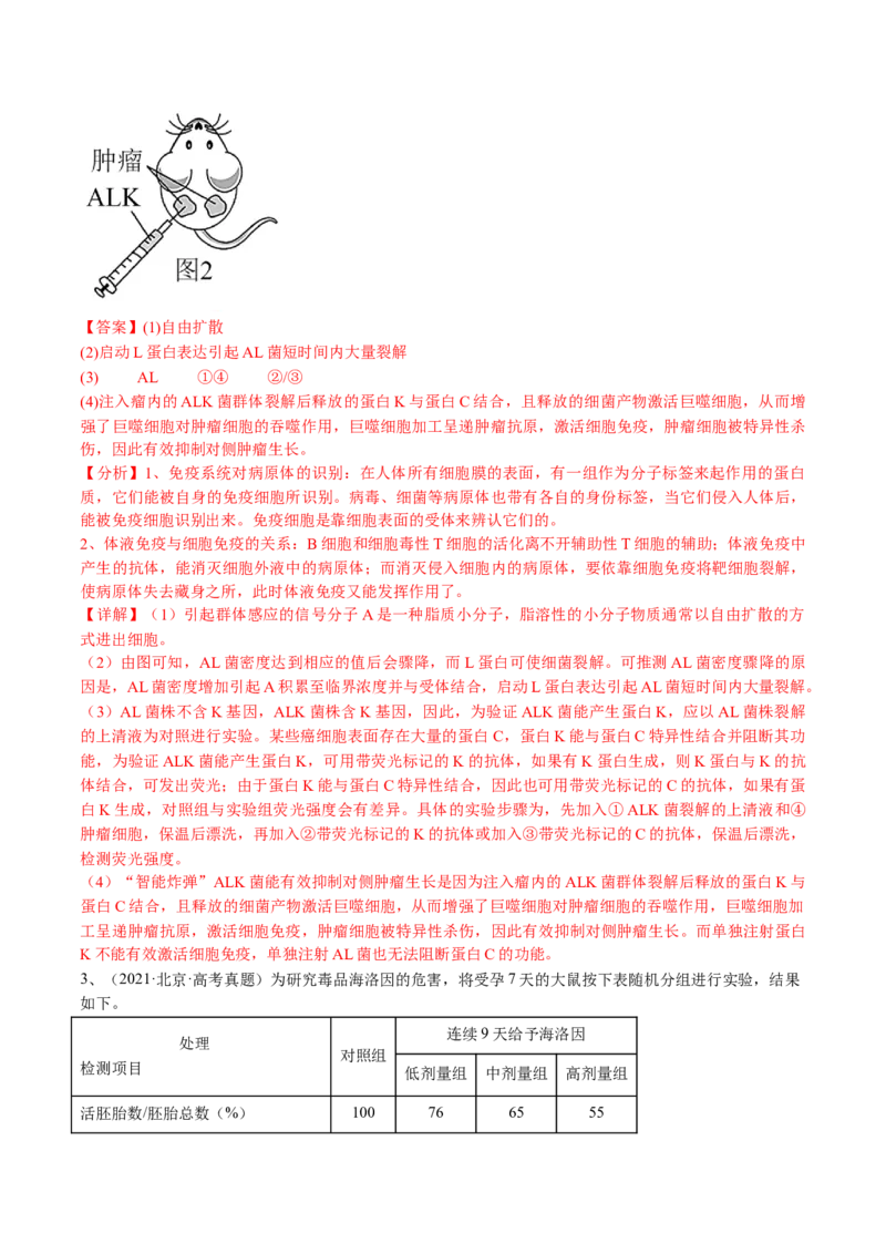 《专题05细胞的分化、衰老、凋亡及癌变（教师版）_北京高考全科_生物_五年（2020-2024）高考生物真题分类汇编（北京专用）》第4页预览