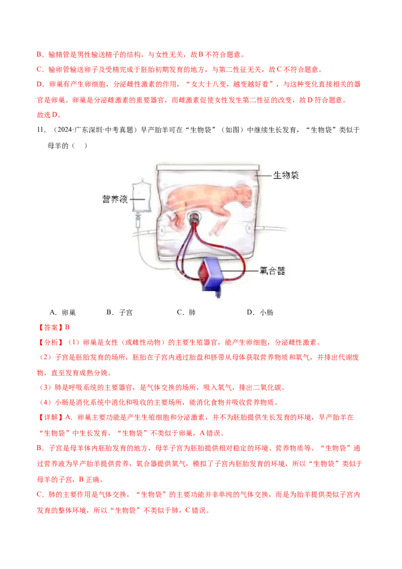 《专题11生物的生殖和发育（全国通用）（教师版）_2026年中考真题分类汇编9科_三年（2023-2025）中考生物真题分类汇编（全国通用）-C432》第6页预览