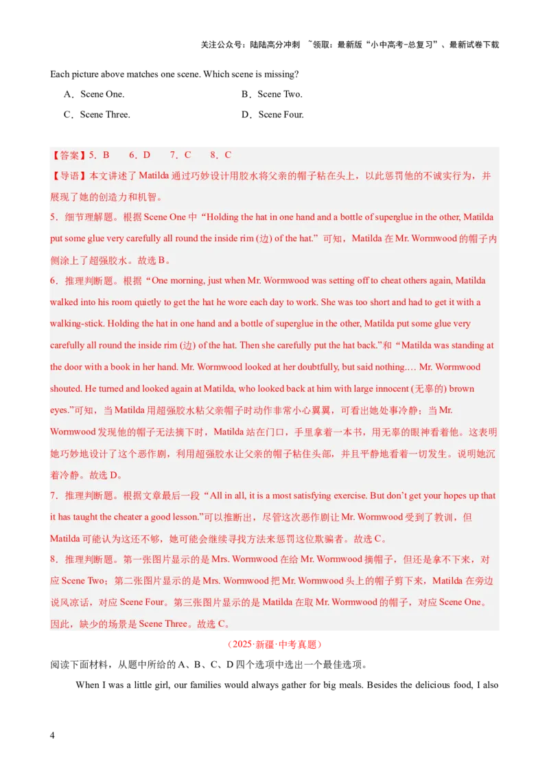 《专题19阅读理解考点2记叙文（全国通用）（解析版）(1)_中考-总复习（2026版）_03-英语-中考总复习_2026年中考复习（更新中）》第4页预览