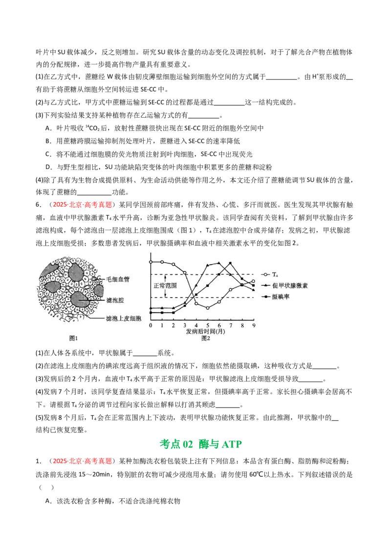 《专题02物质运输、酶及ATP（学生版）_北京高考全科_生物_5年（2021-2025）高考生物真题分类汇编（北京专用）》第3页预览
