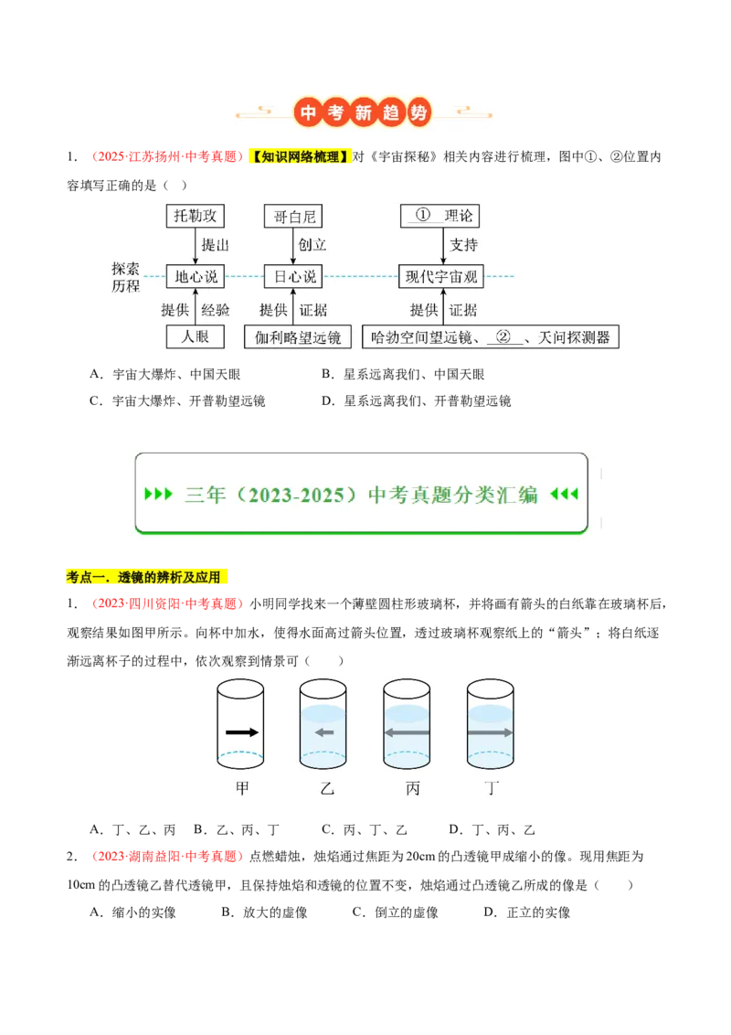 《专题04透镜及其应用（全国通用）（学生版）_2026年中考真题分类汇编9科_三年（2023-2025）中考物理真题分类汇编（全国通用）-C432》第2页预览