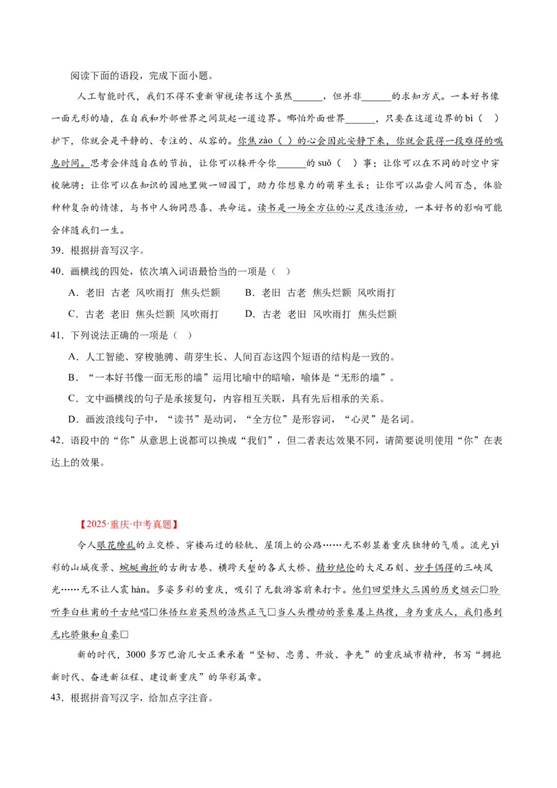 《专题06基础知识综合（全国通用）（学生版）_2026年中考真题分类汇编9科_三年（2023-2025）中考语文真题分类汇编（全国通用）-C432》第10页预览