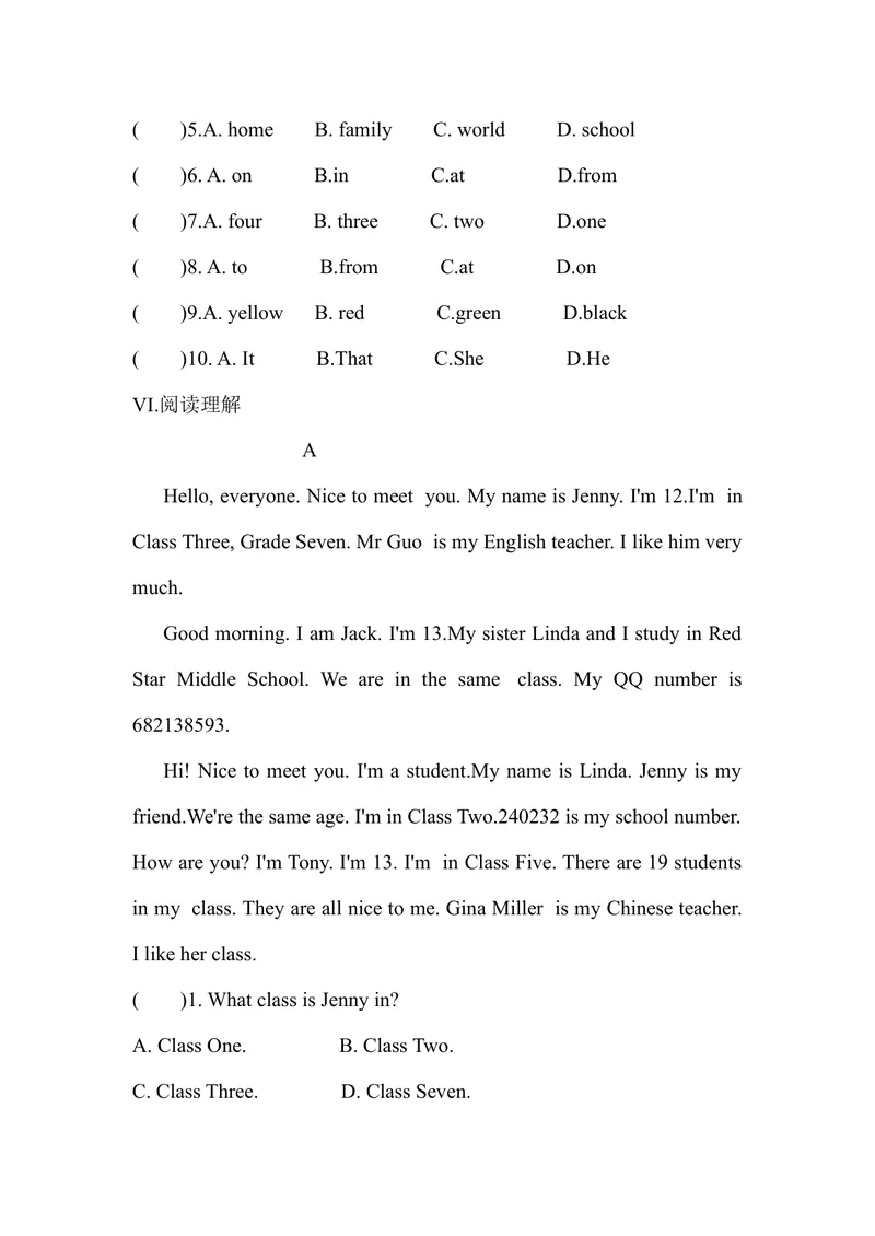 《Unit1YouandMeSectionA(1apronunciation)课时作业新人教版七年级上册英语_初中英语789_最新人教版英语七年级上册_英语7上最新改版_七上练习试卷_7年级上册_课时练习_Unit1YouandMe》第3页预览