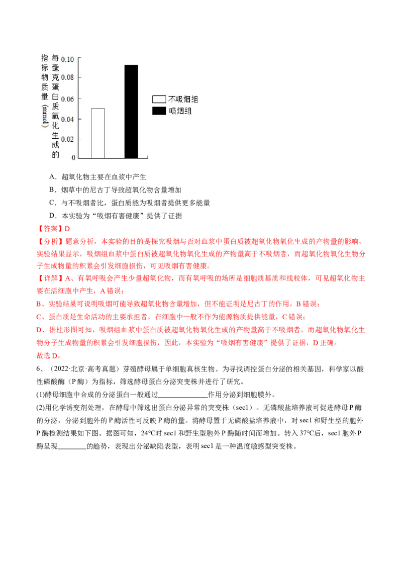 《专题02物质运输、酶和ATP（教师版）_北京高考全科_生物_五年（2020-2024）高考生物真题分类汇编（北京专用）》第5页预览