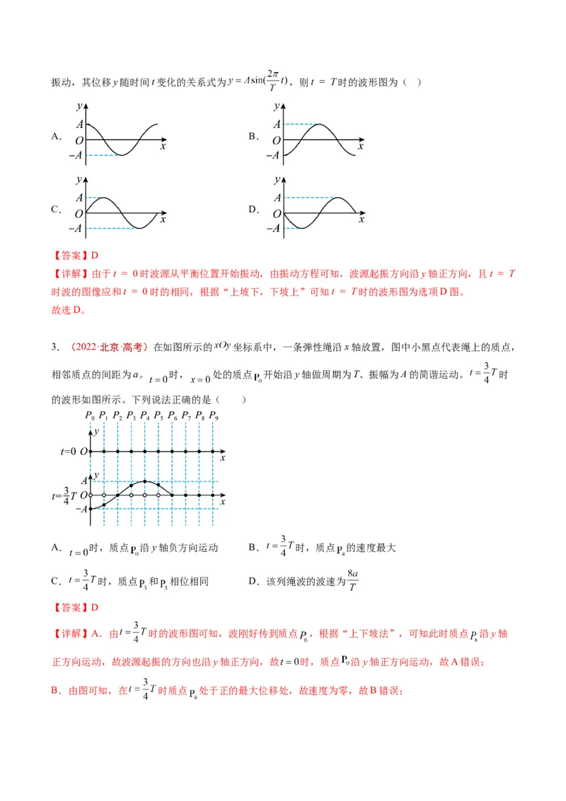 《专题11机械振动与机械波（教师版）_北京高考全科_物理_五年（2020-2024）高考物理真题分类汇编（北京专用）》第2页预览