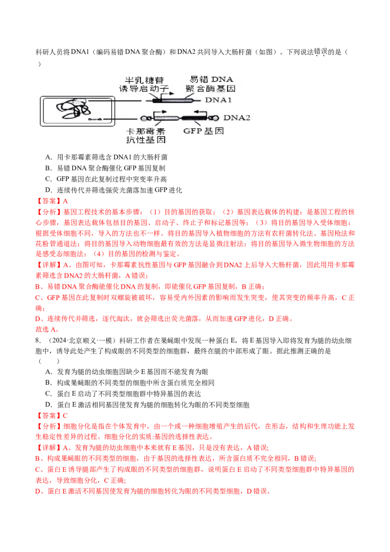 《专题06遗传的分子基础（教师版）_北京高考全科_生物_五年（2020-2024）高考生物真题分类汇编（北京专用）》第10页预览