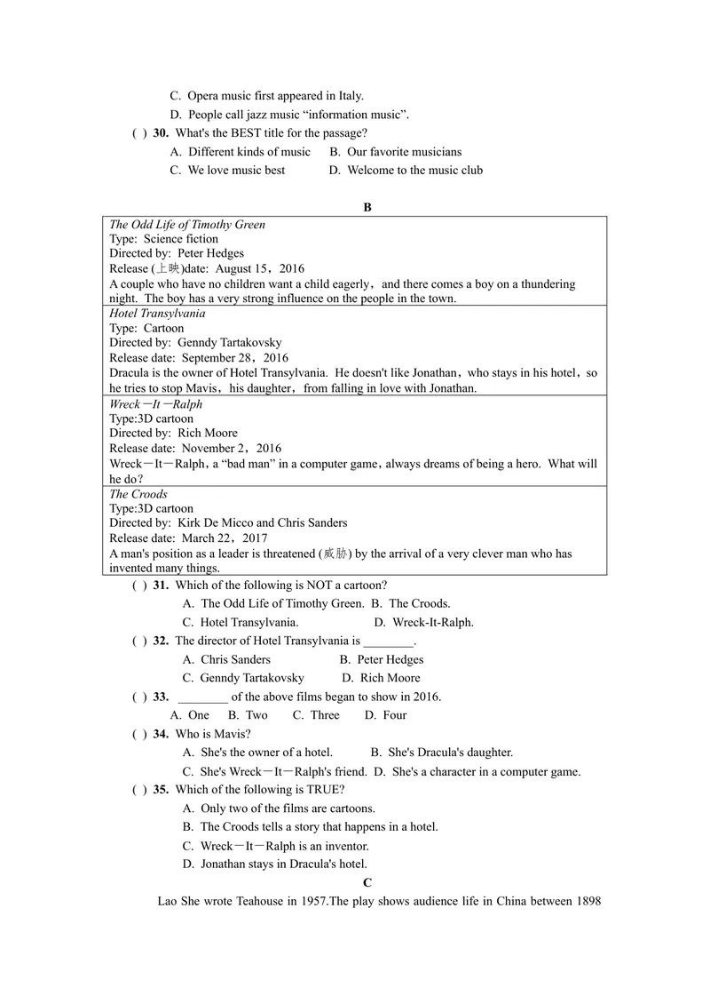 《TestforUnit9_初中英语789_26秋最新人教版英语九年级上册_26秋人教九上_39、赠送其它资料_旧版资料_7.复习课件_复习习题导学案课件_Unit9word习题》第3页预览