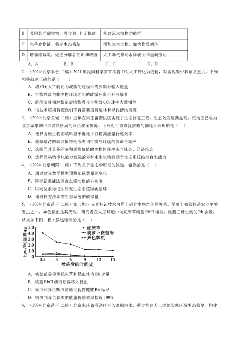 《专题15生态系统与环境保护（学生版）_北京高考全科_生物_五年（2020-2024）高考生物真题分类汇编（北京专用）》第7页预览