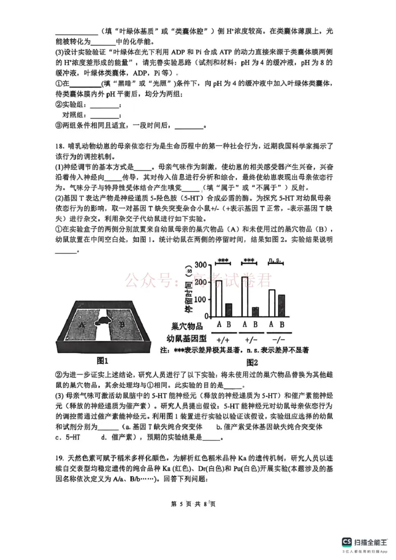 《山大附中高三生物试题(1)_12.2026年4月全国各地高考模拟卷_2026年4月_山西大学附中4月阶段测2026年山西大学附属中学高三下学期4月阶段检测》第5页预览