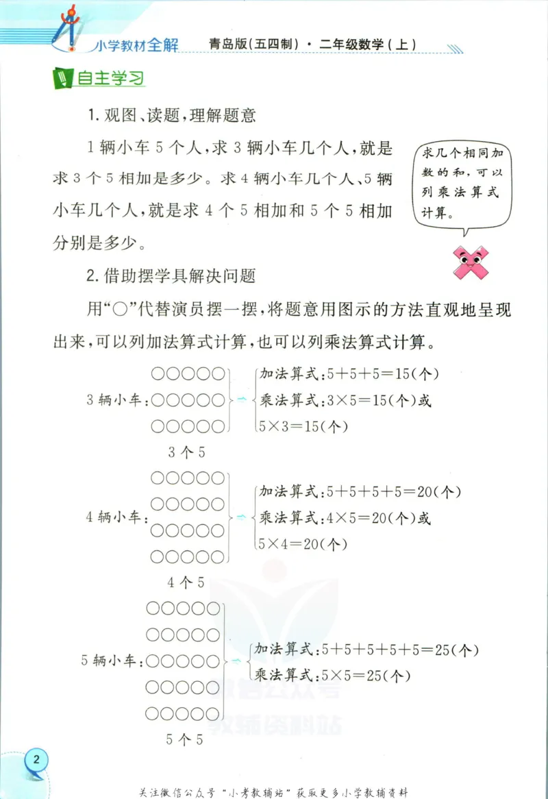 《小学教材全解二年级上册数学青岛五四制(1)_薛金星小学教材全解(2)》第10页预览
