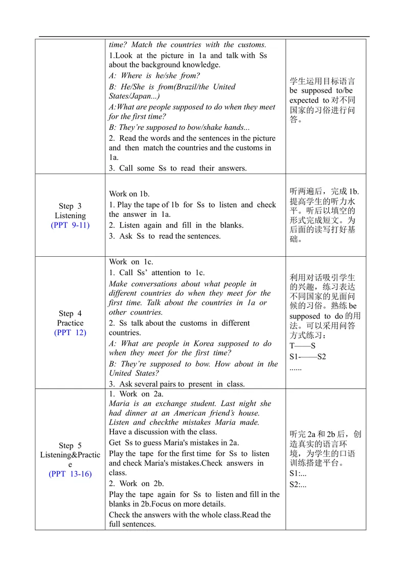 《Unit10SectionA1a-2d_初中英语789_旧版人教版英语九年级全册_旧版可参考_02.英语9全一册-表格式全英教案+PPT课件+朗读第2套_全英教案_Unit10（教案）_Unit10SectionA1a-2d》第2页预览