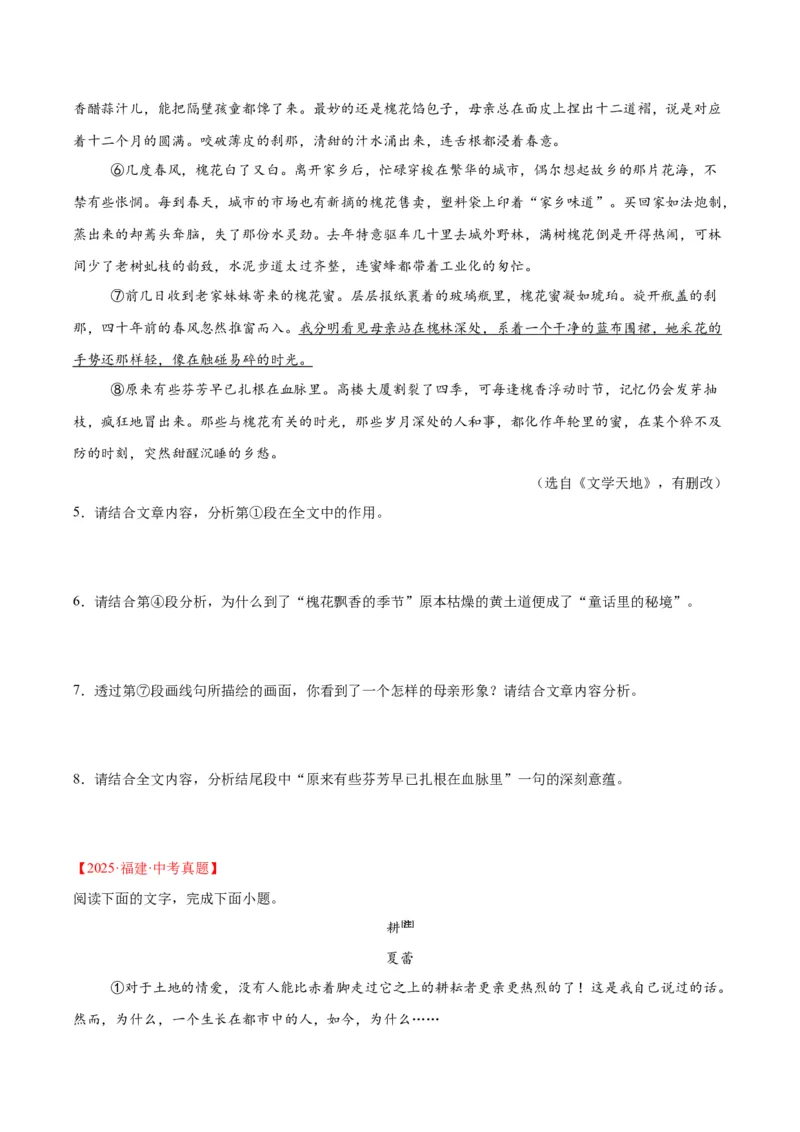 《专题19散文阅读（一）（全国通用）（学生版）_2026年中考真题分类汇编9科_三年（2023-2025）中考语文真题分类汇编（全国通用）-C432》第4页预览