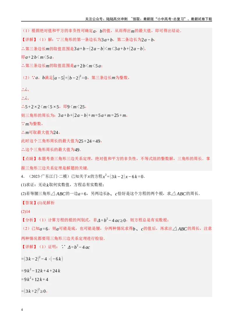 《专题04三角形的性质与判定（解析版）(1)_中考-总复习（2026版）_02-数学-中考总复习_2024年中考复习资料_二轮复习资料_完2024年中考数学二轮复习课件+讲义+练习（全国通用）_练习》第4页预览
