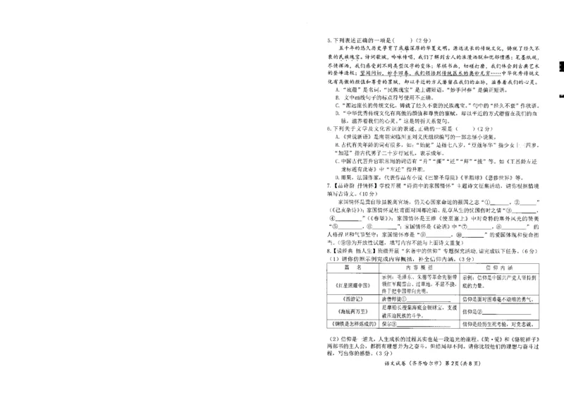 《39.2025年齐齐哈尔市初中学业水平考试_12.2026年4月全国各地高考模拟卷_2026版初中金考卷•45套中考试卷汇编系列合集_2026版初中金考卷•45套中考试卷汇编(全国版)语数英》第2页预览