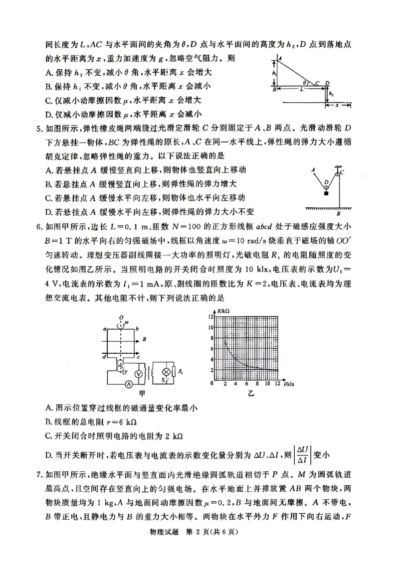 《4月28-29日高三内部练物理+答案_2024-2027高三（6-6月题库）_2026年05月高三试卷_260502河南省青桐鸣2026届4月28-29日高三质检内部练（全科）》第2页预览