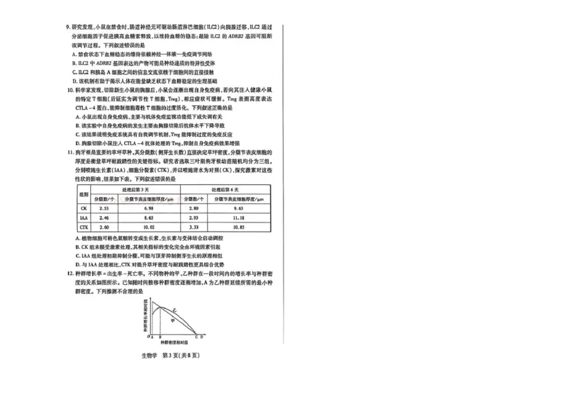 《山西省晋中市2026年3月高三年级调研测试生物_12.2026年4月全国各地高考模拟卷_2026届山西省晋中市高三3月调研测试（晋中二模）_生物·2026届山西省晋中市高三3月调研测试（晋中二模）》第3页预览