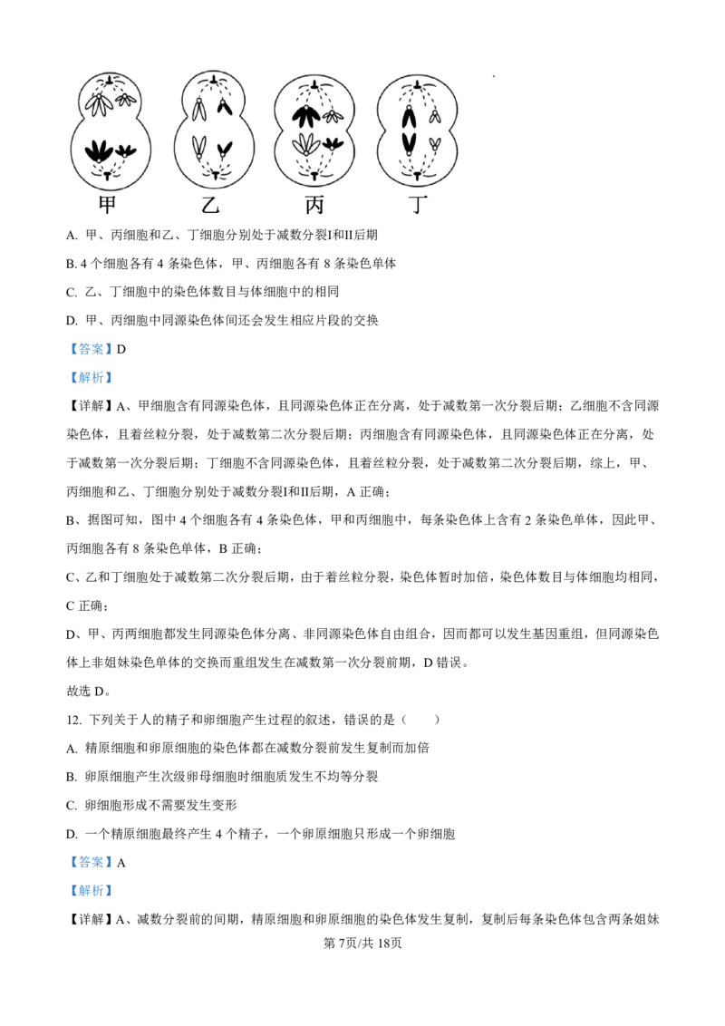 《高一生物答案_2024-2027高一（7-7月题库）(1)_2026年05月高一试卷_260511山西省晋城市第一中学2025-2026学年高一下学期4月月考试题》第7页预览