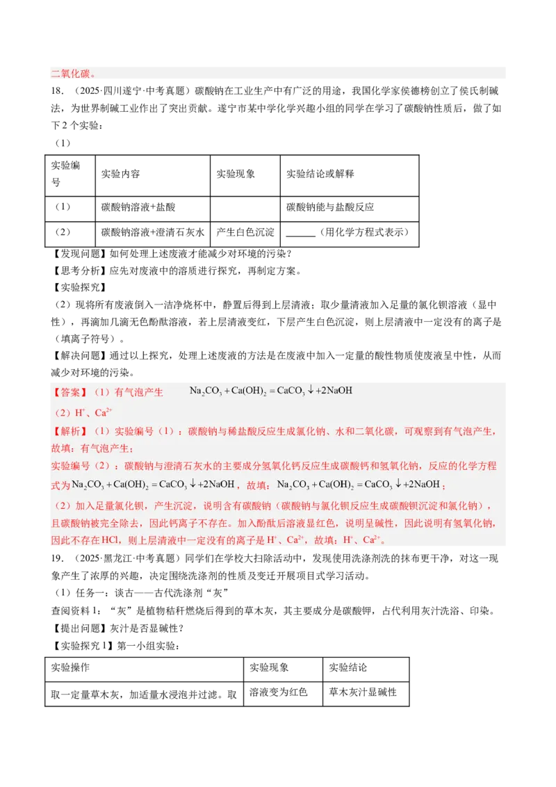 《专题09盐和化肥（教师版）_2026年中考真题分类汇编9科_三年（2023-2025）中考化学真题分类汇编（全国通用）-C432》第9页预览