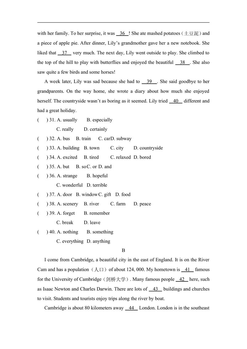 《Unit1HappyHoliday达标测试卷人教版（2025）英语八年级上册_初中英语789_最新人教版英语八年级上册_新版_初中英语8上新更新第一套可选择_06.英语8上-试题_单元测试》第5页预览