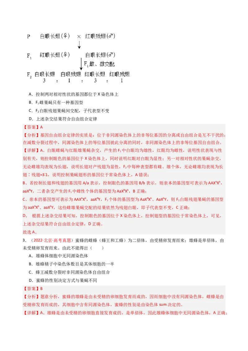 《专题07伴性遗传和人类遗传病（北京专用）（教师版）_北京高考全科_生物_5年（2021-2025）高考生物真题分类汇编（北京专用）》第2页预览