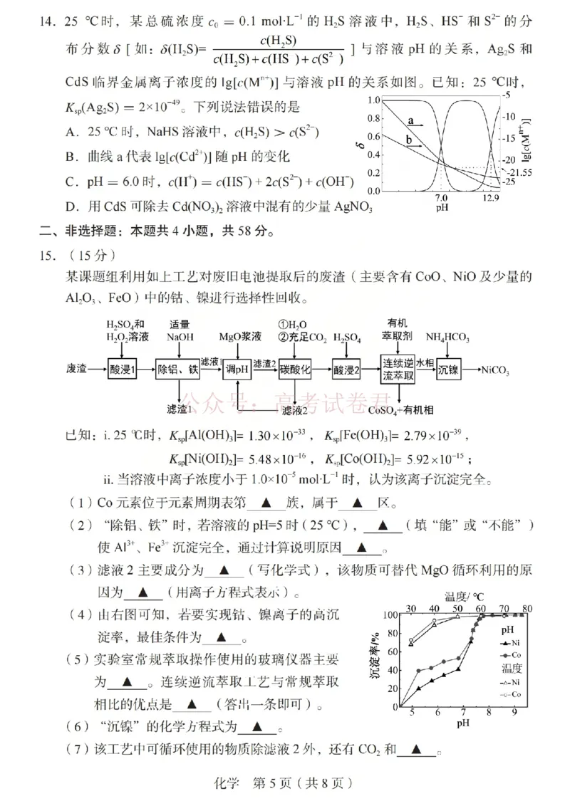 《2026年山西省普通高中学业水平选择性考试调研试题化学_副本_12.2026年4月全国各地高考模拟卷_2026年4月_山西学考选考调研2026年山西省普通高中学业水平选择性考试调研试题》第5页预览