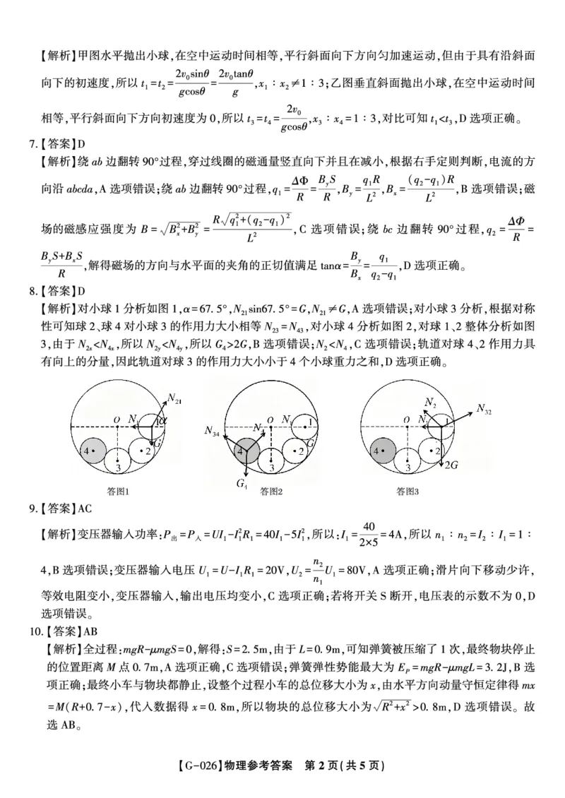 《2026年5月高三最后一卷物理答案_2024-2027高三（6-6月题库）_2026年05月高三试卷_260522安徽省皖江名校联盟2026年5月高三最后一卷（全科）》第2页预览