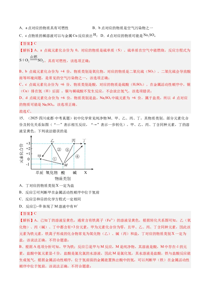 《专题19坐标图像题（教师版）_2026年中考真题分类汇编9科_三年（2023-2025）中考化学真题分类汇编（全国通用）-C432》第10页预览