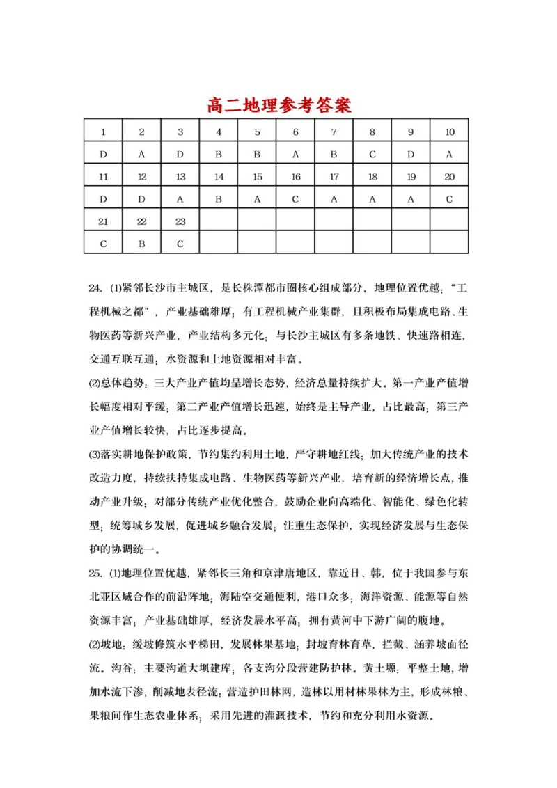 《6月高二地理参考答案_2024-2027高二（7-7月题库）_2026年06月高二试卷_260622江苏省连云港市灌南县名校协作体2025-2026学年高二下学期6月阶段检测》第1页预览