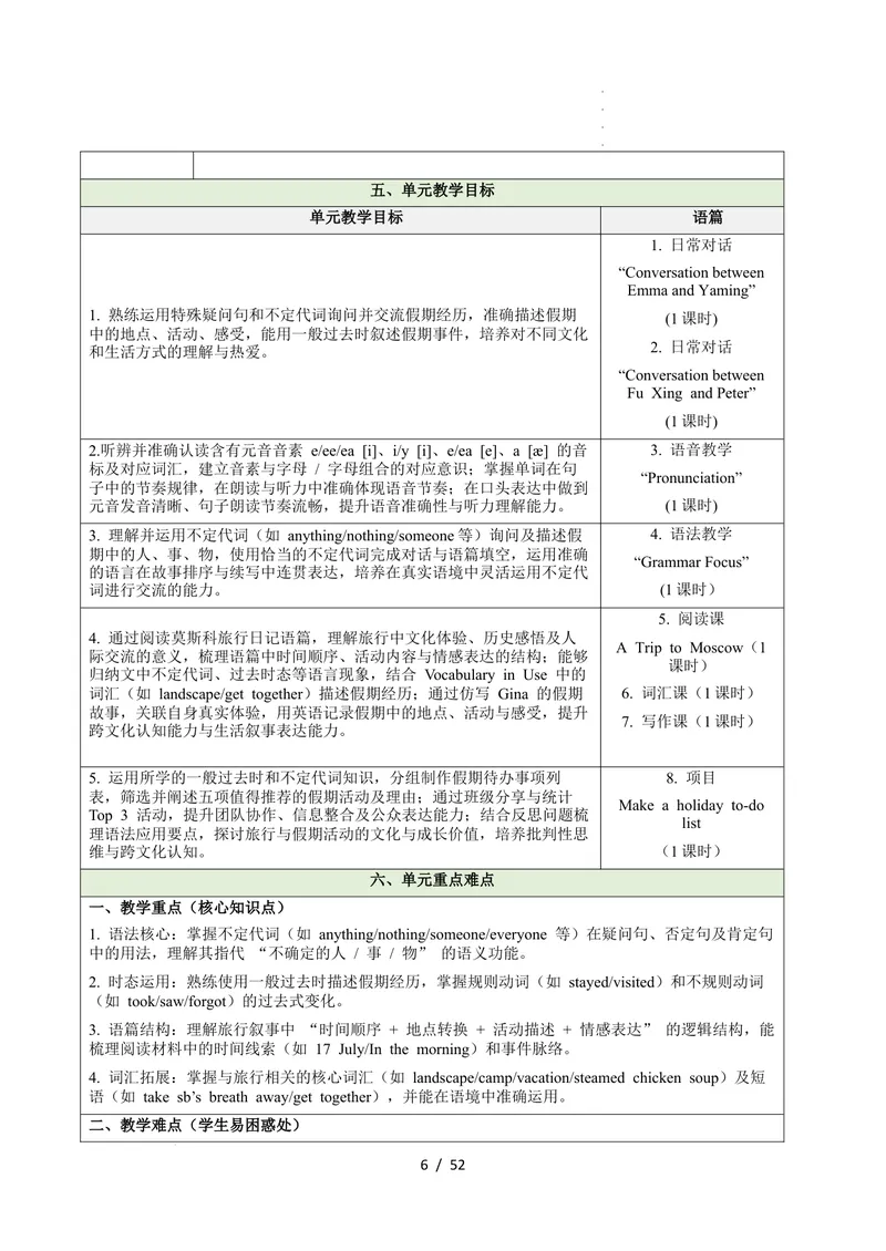 《Unit1HappyHoliday（大单元教学设计）英语人教版2024八年级上册_初中英语789_最新人教版英语八年级上册_新版_最新2025秋人教版英语（八年级上册）_2025秋人教版英语8上：预习资料包》第6页预览