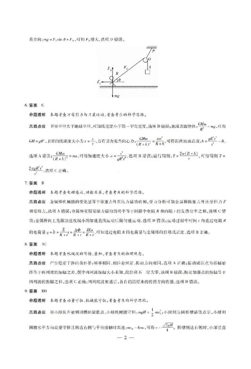 《2026年5月高三年级模拟高考测试物理答案_2024-2027高三（6-6月题库）_2026年05月高三试卷_260512山西省晋中市2026年5月高三年级模拟高考测试（晋中三模）（全科）》第2页预览