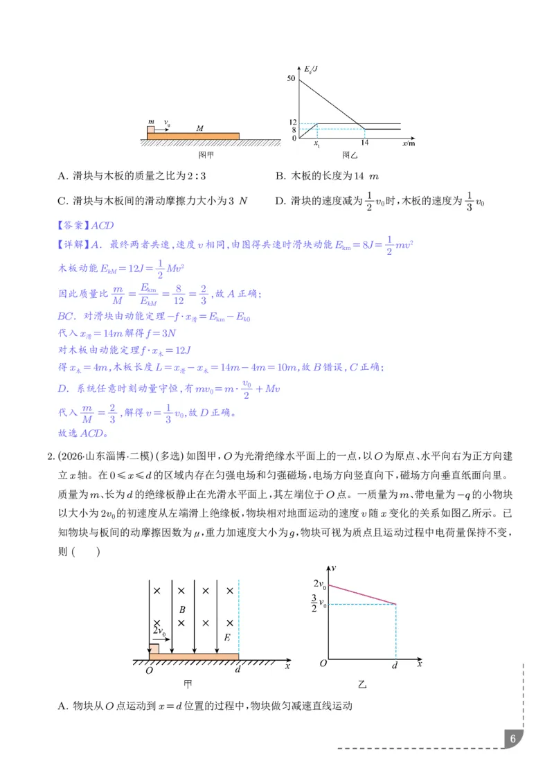 《专题强化：碰撞模型拓展（解析版）_2024-2027高三（6-6月题库）_2026年06月高三试卷（数理化）_2026年6月高中物理试卷汇编_0617物理_碰撞模型拓展--2027高考物理》第6页预览