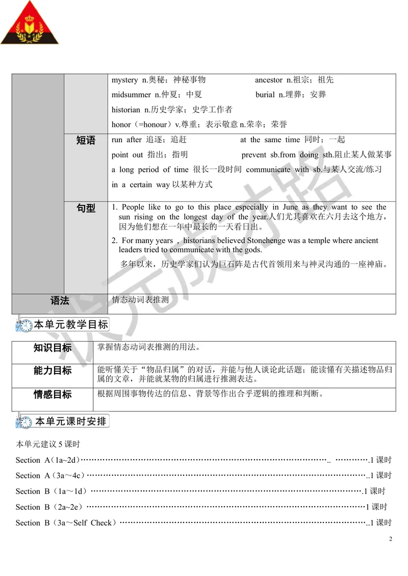 《SectionA第1课时(导学案)_初中英语789_26秋最新人教版英语九年级上册_26秋人教九上_39、赠送其它资料_旧版资料_2.精品教案_人教版英语9年级上教案教案0_Unit8_第1课时》第2页预览