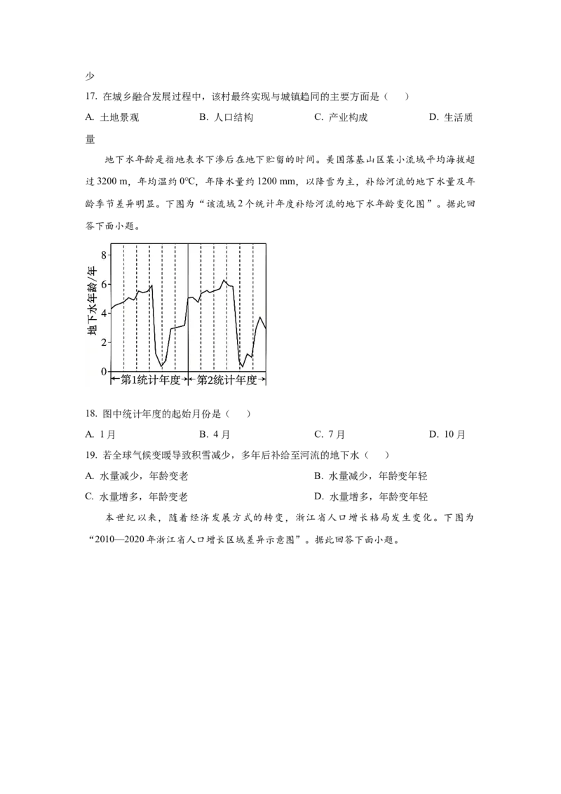 《2026年高考地理试卷（江苏）（空白卷）_12江苏历年高考真题_10.江苏_2015-2026（江苏）地理高考真题》第5页预览