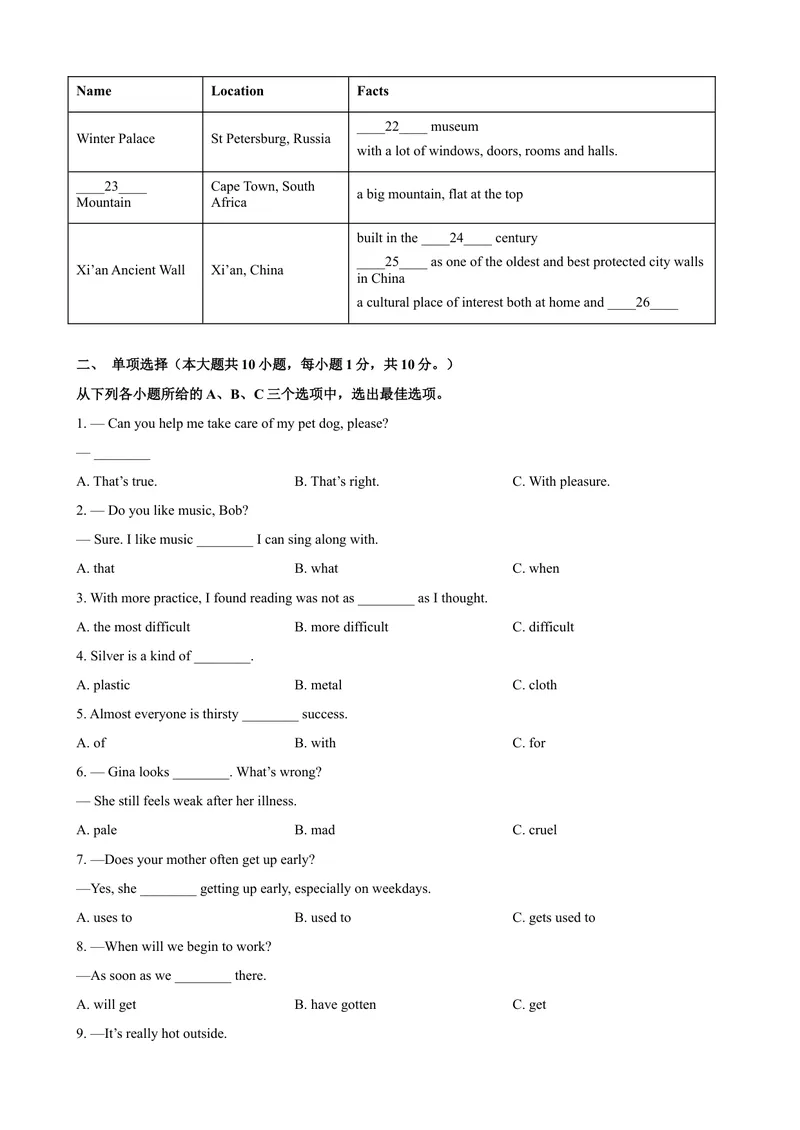 《2023-2024学年九年级第一学期期末模拟试卷一（广西）（含听力）（原卷版）_初中英语789_旧版人教版英语九年级全册_新更新初中英语9全_07习题试卷_（5）期末试卷》第3页预览