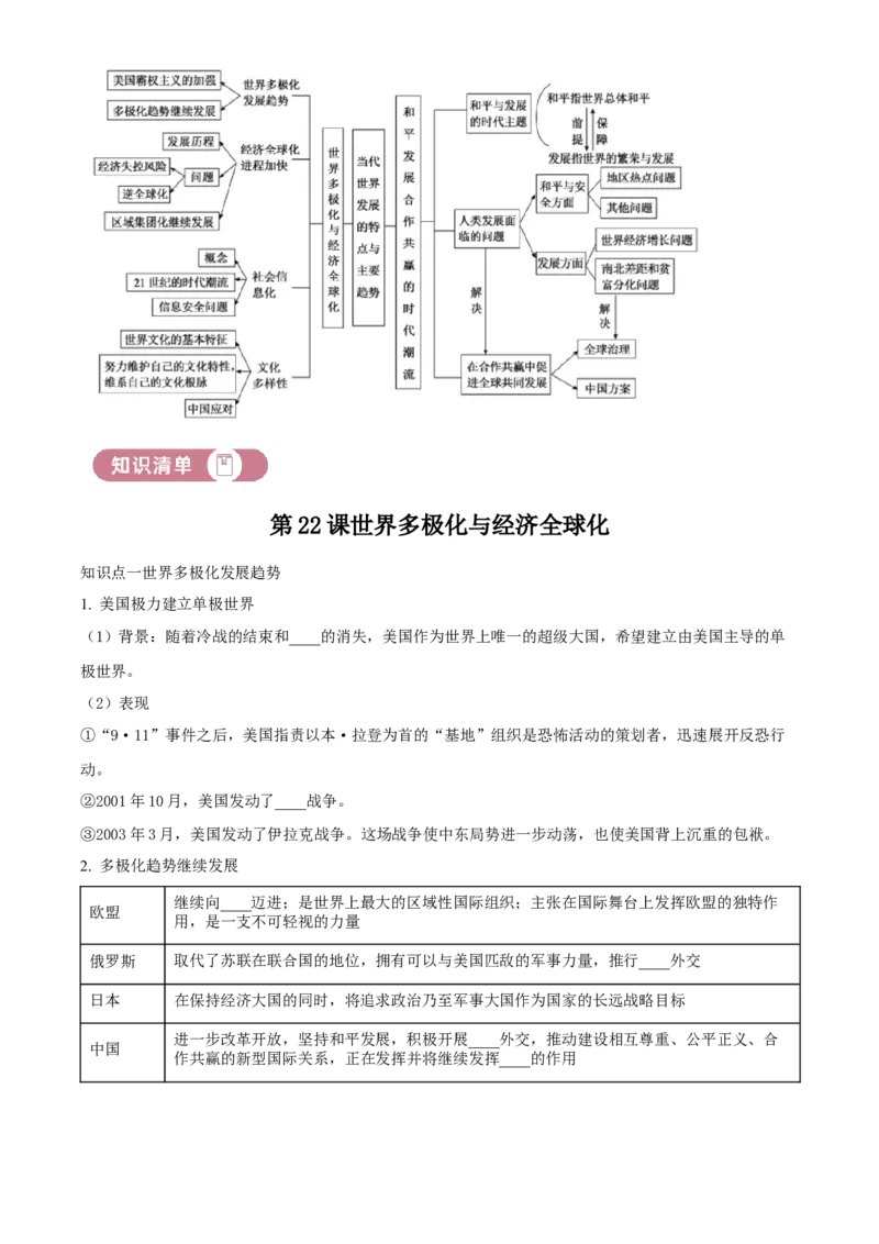 《单元讲练测（纲要下）第十一单元当代世界的特点与主要趋势（讲）（学生版）_新版高中_高中历史新版_高中历史纲要下（统编版）_单元讲练测-F12》第2页预览