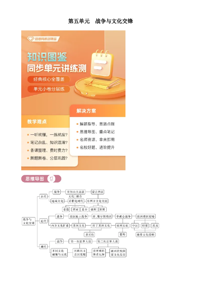《单元讲练测（选必3）第五单元战争与文化交锋（讲）（教师版）_新版高中_高中历史新版_高中历史选择性必修3（统编版）_单元讲练测-F12》第1页预览
