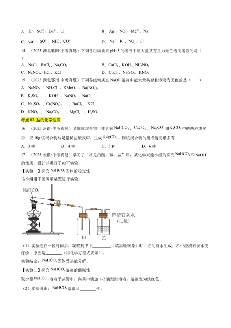 《专题09盐和化肥（学生版）_2026年中考真题分类汇编9科_三年（2023-2025）中考化学真题分类汇编（全国通用）-C432》第3页预览