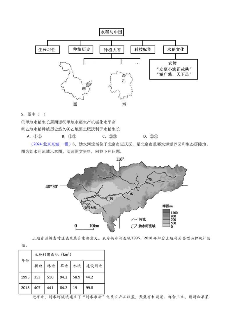 《专题09农业-（北京专用）（学生版）_北京高考全科_地理_五年（2020-2024）高考地理真题分类汇编（北京专用）》第6页预览